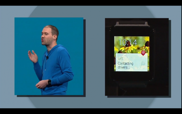 Die Präsentation von Android Wear während der Google I/O. (Screenshot: Golem.de)